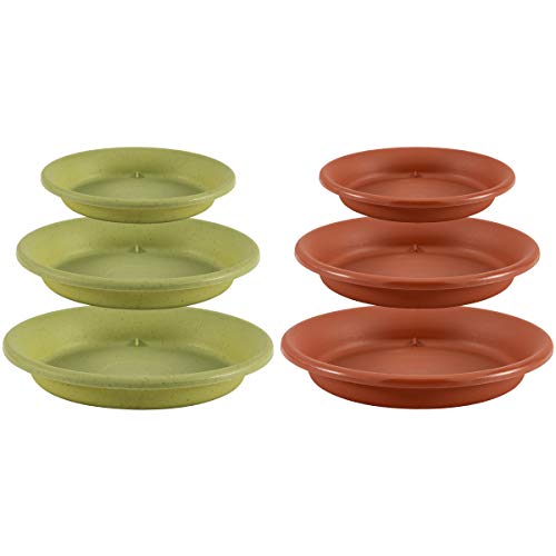 Apipi 6 Pcs Plant Saucer Drip Trays, Home Garden Flower Plant Container Plastic Pot Tray Pallets