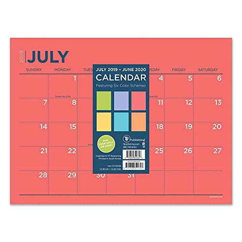 !B.E.S.T Color Schemes Mini Desk Wall 2020 Calendar: July 2019 - June 2020 (Academic Year Desktop Calendar) E.P.U.B