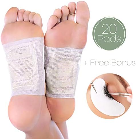Foot Pads | All Natural Body Cleansing | 20 Pain & Stress Relieving Patches + (Bonus) REJUVENATING Eye PAD | 100% Organic and Natural FEET Patch