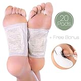 Foot Pads | All Natural Body Cleansing | 20 Pain & Stress Relieving Patches + (Bonus) REJUVENATING Eye PAD | 100% Organic and Natural Feet Patch