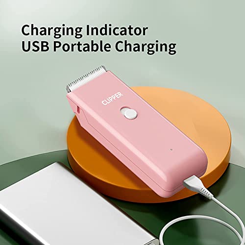Dog Clippers Pet Grooming Clippers Kit,Low Noise Shaver Portable Electric USB Rechargeable Cordless Trimmer for Dogs,Cats and Other Pets (Pink)