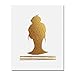 Top Knot Silhouette Gold Foil Decor Print Woman Bun Hairstyle Stripes French Chic Girly Office Poster Wall Art 5 inches x 7 inches