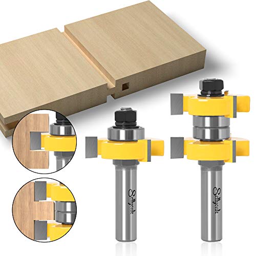 Tongue and Groove Router Bit Set 1/2 Shank, SellyOak Tongue Groove