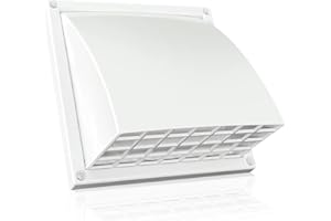 Weatherproof 4IN Outdoor Wall Air Vent Hood Outlet Cover with Rain Flap，Dryer Vent Cover for HVAC System Front Plate