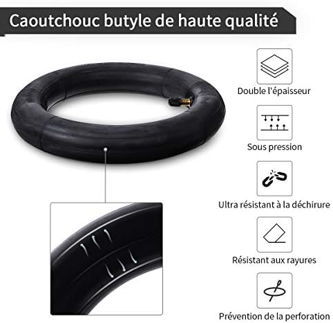 JOYXEON Pneu Roue 8 1/2X2 Chambre a air (1.8mm épais) / Pneu Plein Avant/Arrière Pneu Pneu de Rechange Compatible avec Xiaomi M365/ Pro, Durables Anti-Dérapant, Kit de démonte-pneus/Valve Extension