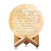 Engraved Moon Lamp Night Light - Brave & Smart Moon Light with Touch Control Brightness - from Mom/Dad to Daughter (ML - from Dad)