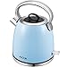 Aicok Electric Tea Kettle, 1.7-Liter Brushed Stainless Steel Kettle with Anti-oxidant Blue Coating, Retro Style with Modern Feature Water Kettle, Auto Shut Off, 1500W