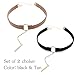 Yean Black and Tan Gothic Lace Choker Necklace, Velvet Clavicle Choker Leather for Women and Girls (Set of Two Black and Tan)