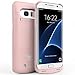 Galaxy S7 Edge Charger Case, SAVFY 5200 mAh Portable External Backup Battery Charger Cover Case Pack for Samsung Galaxy S7 Edge Rechargeable Power Bank Case (Rose Gold)