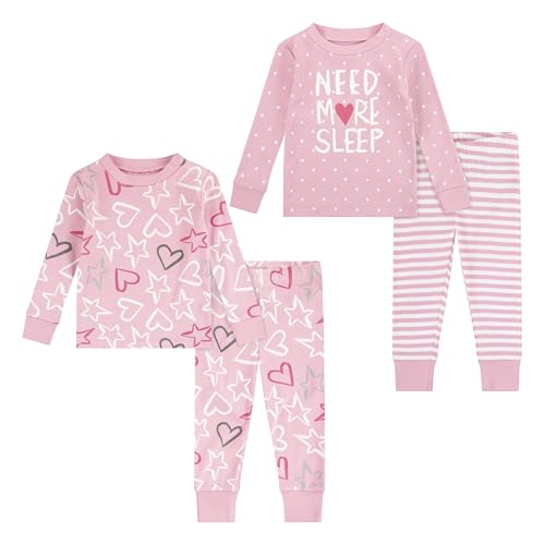 HUGGIES unisex-baby Long Sleeve Pajama 4-piece Set