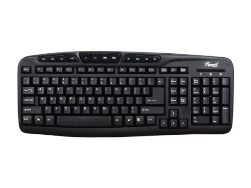Rosewill 104 Normal Keys 12 Function Keys USB Wired Multimedia Keyboard, Black (RK-700M) - Image 2