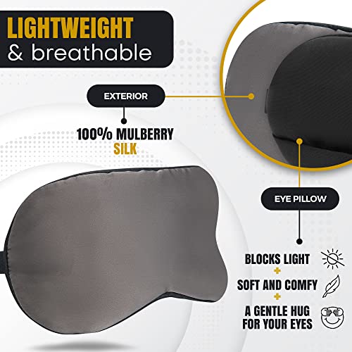 SLEEP FOUNTAIN Anti Aging Silk Sleep Mask for Women, Mulberry Silk Eye