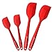LouisChoice Premium Silicone Spatula Set, 2 Large & 2 Small in Christmas Red