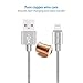 [Apple MFi Certified] 8-Pin Lightning to USB Cable (3.3Feet 1Meter), Poweradd Metal USB Fast Charging Cable, Sync and Charge Cord for iPhone 7/7Plus/6/6Plus/6S/6S Plus/5/5S/5C/SE, iPad, iPod (Silver)