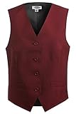Ed Garments Women's Fully Lined V-Neck Economy Vest, BURGUNDY, Medium