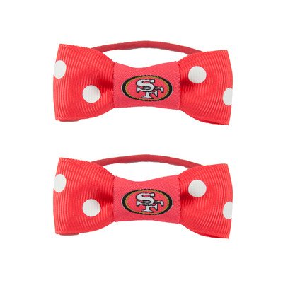 NFL Bow Pigtail Holder [Set of 2] NFL Team: San Francisco 49ers