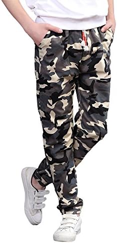 UGREVZ Boys Pants Cotton Long Teenage and Big Camouflage Casual Clothing(FD707Blue12T)