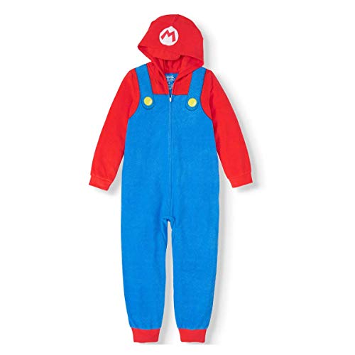 AME Super Mario Pajamas 1-Piece Blanket Costume Sleeper for Boys (XL 14/16) Blue