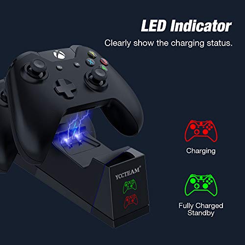Controller Charger for Xbox One, Y Team Dual Charging Station for Xbox One/One X/One S/One Elite with 2pcs Rechargeable Battery Pack