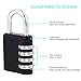 Combination Padlocks, Combination Locks for Locker, Weatherproof 4 Digit Combination Lock Outdoor, Gym, School Locker Locks, 2 Pack, Black