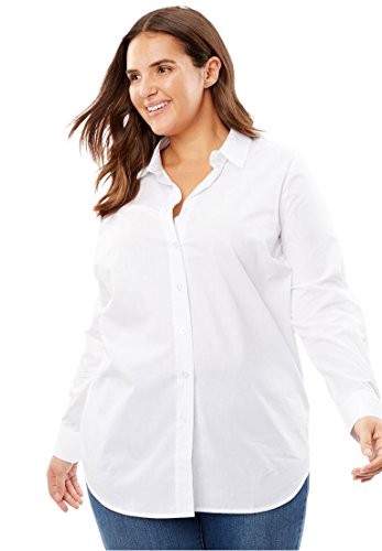 Women's Plus Size Perfect Long-Sleeve Button Down Shirt