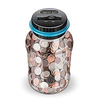 Lefree Digital Counting Money Jar,Big Piggy Bank,Piggy Bank for Kids,Piggy Bank Digital Counting Coin Bank,Money Saving Jar,Holds Over in 800,Powered by 2AAA Battery (Not Included)