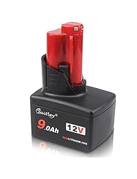 waitley 12 V 9.0 Ah Batería de ion de litio de repuesto para Milwaukee M12 Milwaukee 48 11 2411 48 11 2440 48 11 2402 12-Volt Taladro Milwaukee Herramientas Milwaukee 12 V 9000 mAh Batería de iones de litio