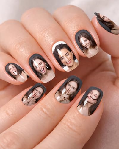 Custom Photo Press On Nails – Personalized Fake Nails with Your Own Pictures, Turn Special Memories into Wearable Art, One-of-a-Kind Gift & Keepsake Nail Kit with Glue & Accessories (Square)
