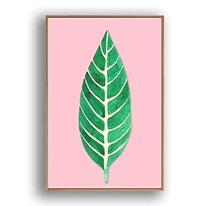 Framed Canvas Wall Art for Living Room, Bedroom Leaves Canvas Prints for Modern Home Decoration Ready to Hang - 16"x24" inches