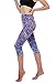 Manstore Women's Printed Active Workout Capri Leggings Fitted Stretch Tights A002 S/M