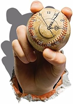 PAG STICKER 3D Wall Clock Sticker Baseball Hand Wall Hole Decals Home Wall Decor Gift