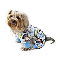 Klippo Dog/Puppy Minky Monkey Plush Pajamas/Bodysuit/Loungewear/PJ/Coverall/Jumper/Romper for Small Breeds (SMALL)