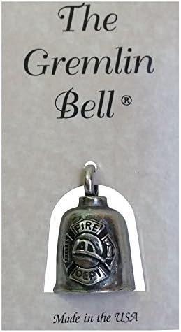 The Gremlin Firefighter Bell Pewter Good Luck Charm with Pouch and 2 Attachments and Story Card (Firefighter)