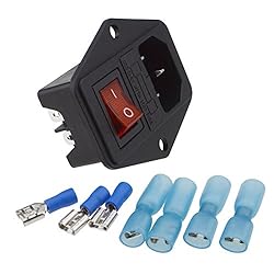 URBEST Male Power Socket 10A 250V Inlet Module Plug