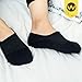 WANDER No Show Mens Socks 7 Pack Cotton Non Slip Low Cut Invisible Loafer Socks Boat Liner 6-107black