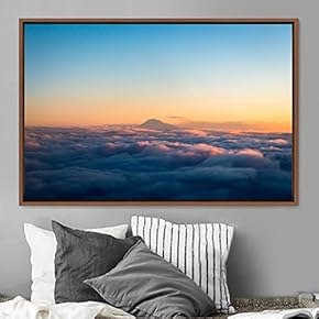 signwin Framed Canvas Wall Art Foggy Mountains Aerial...