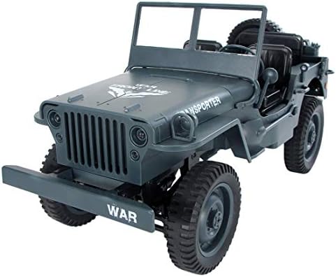 Koyae RC Military Truck, 1: 10 Remote Control Truck 2.4Ghz 4CH Off-Road Car Remote Jeep with LED Lighting, RC Car for Kids and Adults