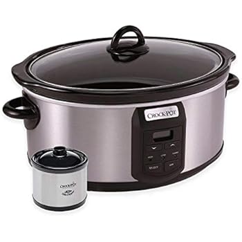 Crock-Pot SCCPVS703-S 7-Quart Programmable Slow Cooker with Little Dipper Warmer, Stainless Steel