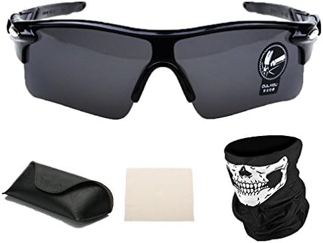 Sports Sunglasses For Man Women Cycling Running Fishing Golf TR90 Unbreakable Frame TR011 with 6 Interchangeable Lenses by Yesing (Sport Sunglasses, Black)