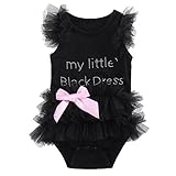 MIOIM Kids Baby Girls Lace Tulle Ruffles Bow Bodysuit Romper Jumpsuit Outfits