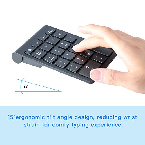 Wireless Numeric Keypad, TRELC Keyboard 22 Keys Multi-Function Number Pad with 2.4G Mini USB Receiver for Laptop, PC, Desktop, Notebook