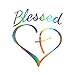 KANWAWO Fashion Car Sticker Creative Blessed Cross and Heart Christians Decal Vinyl Sticker|Cars Trucks Vans Walls Laptop Car Styling (2pcs Blessed Cross and Heart Christians, 160 x 140 mm)