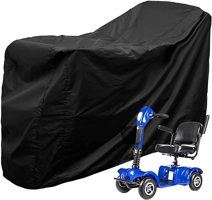Mobility Scooter Cover Waterproof Heavy Duty 190d Oxford Anti-UV Wheelchair Storage Cover with Storage Bag Anti Dust Motorbike Protect Cover for Most Mobility Scooter Easy to Clean (190X71X117cm)