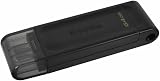 Kingston DataTraveler 70 USB-C 64GB Flash Drive Black USB 3.2 Gen 1 Portable view 3