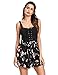 Floerns Women's Tie Bow Floral Print Summer Beach Elastic Shorts Black S