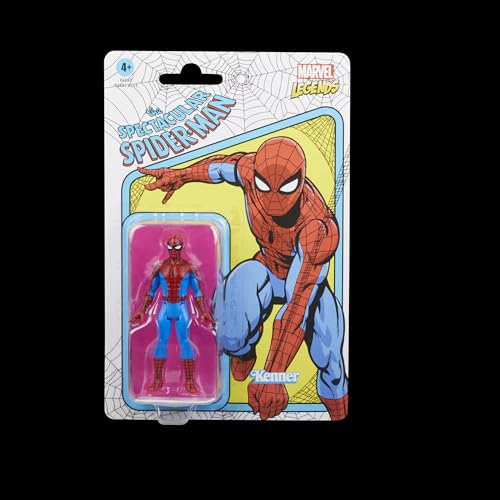 Marvel Legends Retro Spider-Man Actionfigur – 9,5 Cm, Mit Bewegungsgelenken, Im Retro-Stil Verpackt