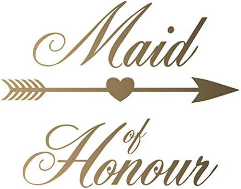 DZigns4 Bride Tribe/Crew/Squad - Easy Iron-On Vinyl Transfer for Hen Party/Do - Gold (Maid of Honour)