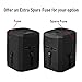 CosmicM Dual USB Ports Universal Worldwide All-In-One Safety Travel Wall Charger & Converter & Adapter & Transfer, Adaptor Plugs, Black