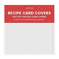 Jot & Mark 4x6 Recipe Card Protectors | Protect Your Recipes from Kitchen Messes | 100 Crystal Clear Covers Per Pack