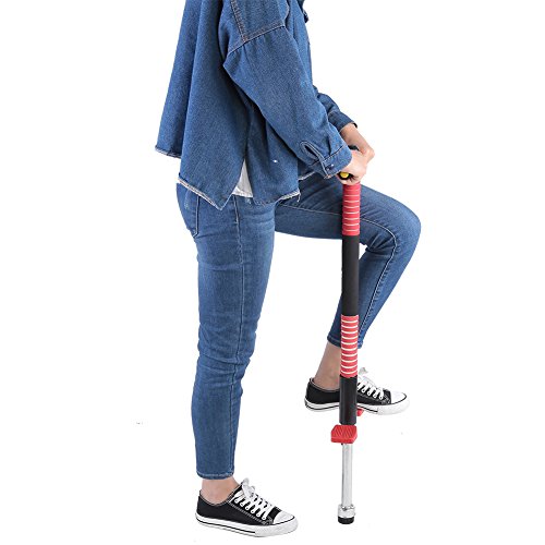 Liusin Pogo Stick for Kids Anti-Slip Safe Spring Jackhammer Jump Stick Weight 44 to 80 Lbs Children with Rubber Bottom for Boys Girls Balance Training (Red)